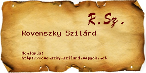 Rovenszky Szilárd névjegykártya