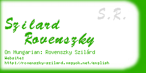 szilard rovenszky business card