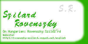 szilard rovenszky business card